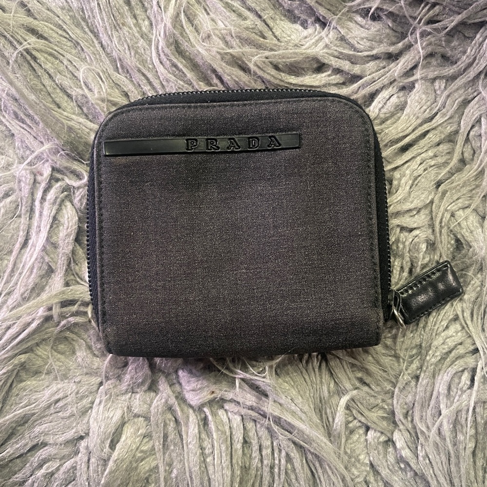 Prada Men's Black Nylon Zip-Around Wallet